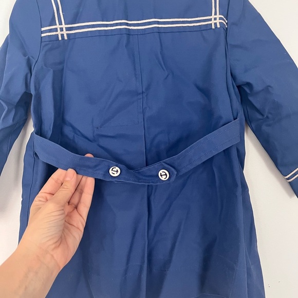 80’s Vintage baby Blue sailor style Coat with White Trim - Picture 7 of 13